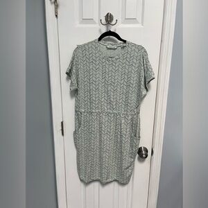 Orvis Dress Geometric Short sleeve Shirt Dress Small Oversized Pockets Women